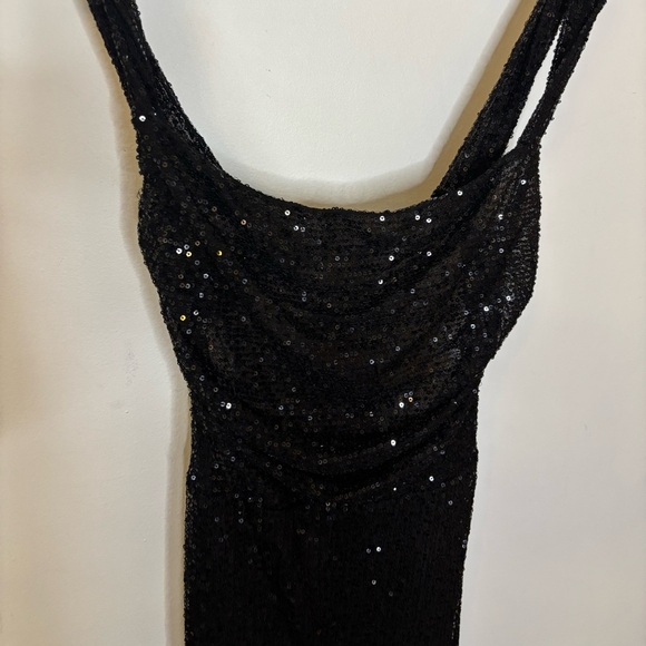 NWOT Lucy in the Sky Sequin Tie Back Black Stretch Pantsuit - Picture 7 of 8